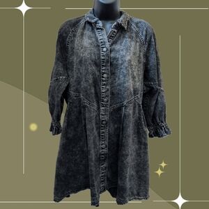 ✨ We The Free Hannah Oversized Denim Mini Dress Size Xs